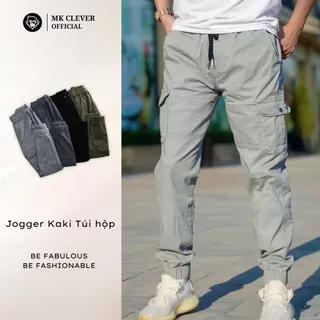 Quần Jogger Kaki Túi Hộp Nam MK CLEVER, vải co giãn lên form chuẩn đẹp QJK01