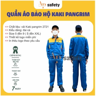 Quần áo bảo hộ mã AP35 màu xanh phối vàng, chất vải thoáng khí