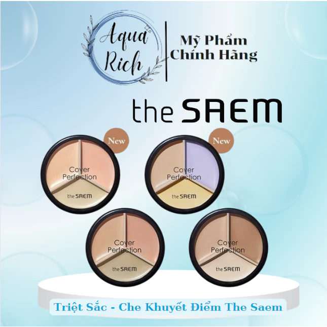 [Full Màu] Kem Che Khuyết Điểm - Triệt Sắc The Saem Cover Triple Pot Concealer [01 - 02 - 03 - 04]