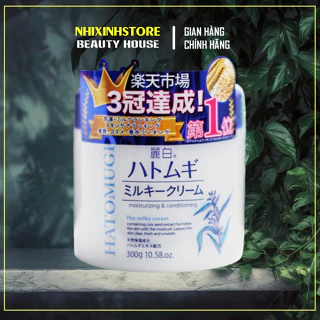 Kem Dưỡng Ẩm, Sáng Da Hatomugi Moisturizing & Conditioning The Milky Cream 300g