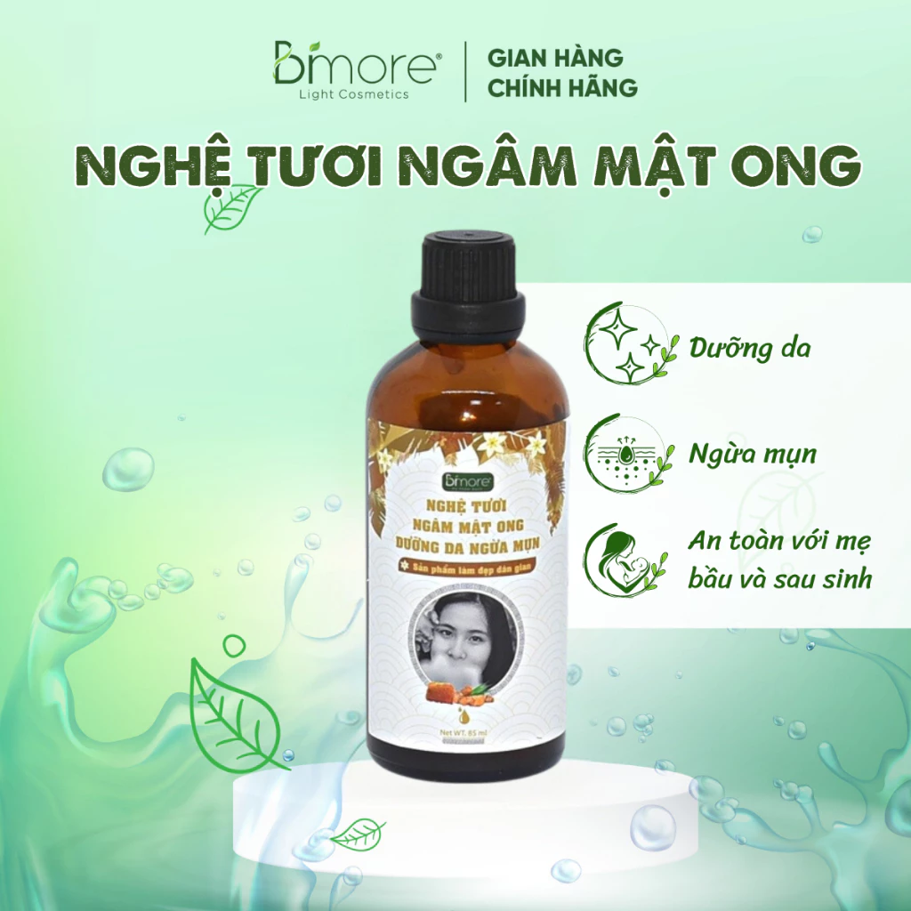 Nghệ tươi ngâm mật ong Bimore ngừa mụn dưỡng da