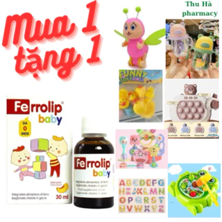 Sắt cho bé Ferrolip baby , sắt hữu cơ dạng siro nhỏ giọt nhập khẩu Italya , vi đào thơm ngon lọ 30ml - Chính hãng NTTH