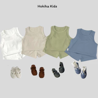 Bộ ba lỗ cho bé trai bé gái Hokiha Kids chất cotton mềm mại,thấm mồ hôi size 8-17kg Te589