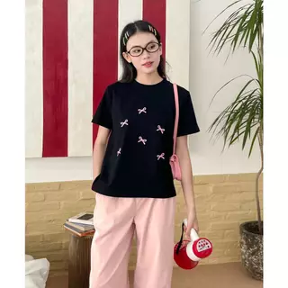 Áo thun babytee tay ngắn họa tiết nơ thêu THE C.I.U - Pretty Baby Tee