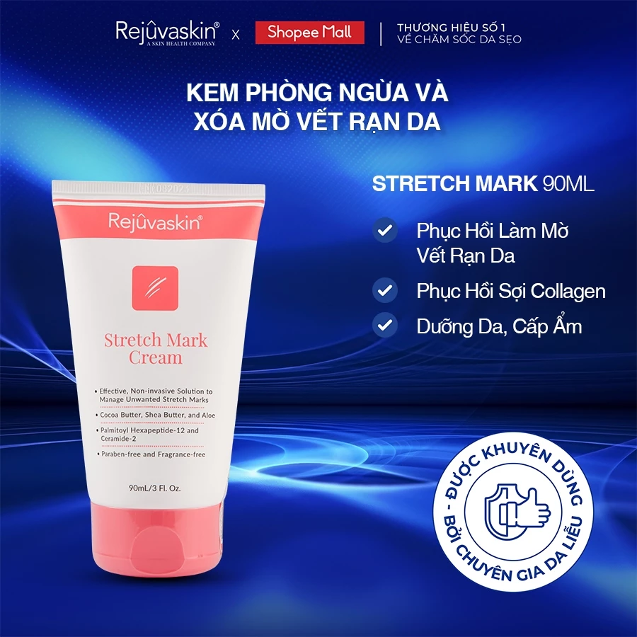 Kem phòng ngừa và làm mờ rạn da REJUVASKIN Stretch Mark Cream 90ml