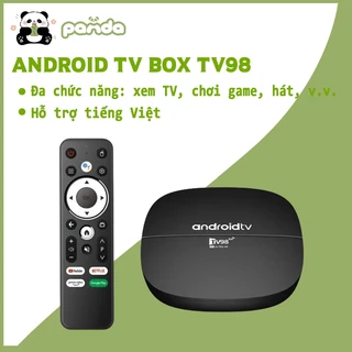 Android TV Box TV98 4K bản 16G+256GB Tiếng Việt Wifi 5G, Bluetooth 4.0,Điều khiển từ xa bằng giọng nói,Xem YouTube vv.