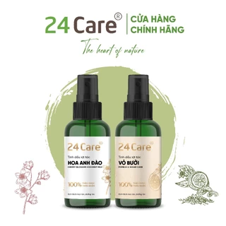 Xịt tóc bưởi / Hoa Anh Đào 24Care 50ml / 100ml - Ức chế melanin, chống bạc tóc, gãy rụng, dưỡng tóc chắc khỏe, mềm mượt