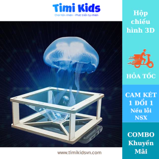 Trò chơi stem Lắp Ghép Kính Hộp Chiếu 3D Hologram box,máy chiếu phim 3D, Hộp Tạo Ảo Ảnh, Phiên Bản Dùng Với Điện Thoại