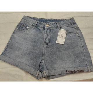 Quần Short Jeans rách nữ Cạp Cao Ống Rộng chất jean dày dặn phù hợp vòng từ 68-70cm