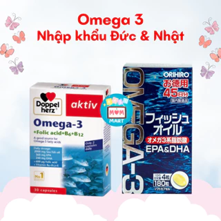 Dầu cá Omega 3 Đức, Omega 3 Nhật Bản, hỗ trợ bổ mắt, bổ não, bảo vệ tim mạch, tăng cường nội tiết nữ, vitamin bầu