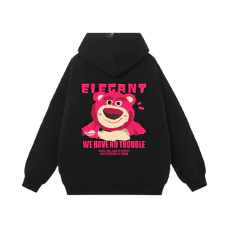 ÁO HOODIE UNISEX NAM NỮ GẤU DÂU DỄ THƯƠNG CÓ BIGSIZE CHẤT NỈ NGOẠI DÀY MỊN CAO CẤP- ÁO KHOÁC CHUI TAY DÀI FORM RỘNG