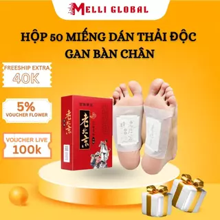 Miếng Dán Thải Độc Bàn Chân Ngải Cứu Đông Y Melli, Set 50 Miếng Giúp Ngủ Ngon, Đẹp Da Thanh Lọc Cơ Thể