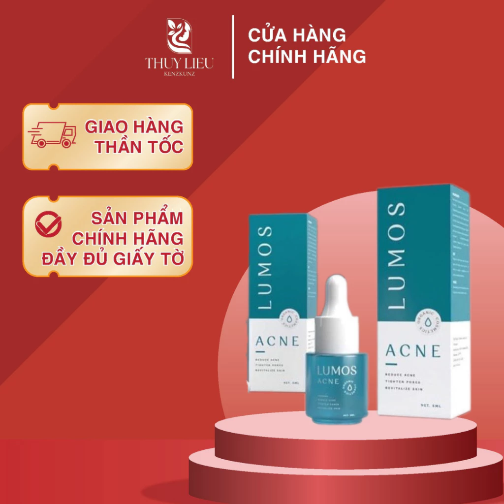 Serum Mụn Lumos Acne 5ml Của Mỹ Sạch Mụn Mờ Thâm Dưỡng Trắng Da Mặt 5ml -100% chiết xuất từ thiên nhiên