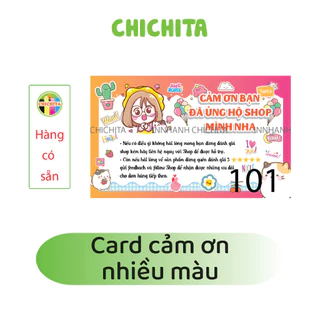 (Có sẵn) Card cảm ơn nhiều màu CHICHITA