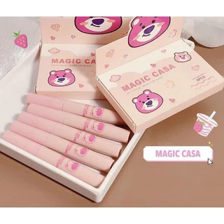 Set 5cây Son gấu dâu Kem Nhung Lì Lâu trôi Không Dính Cốc MAGIC CASA