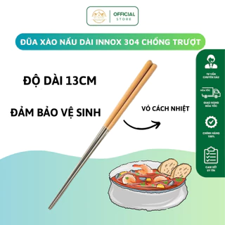 Đũa xào nấu dài inox 304 chống trượt chống ăn mòn chống nhiệt size 40cm, đũa nấu ăn chất liệu cao cấp, có lớp cách nhiệt