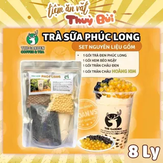 Set Trà Sữa Tự Pha Phúc Long, Nguyên Liệu Làm Trà Sữa Thái Xanh, Thái Đỏ (6-8 Ly) THE GARDEN