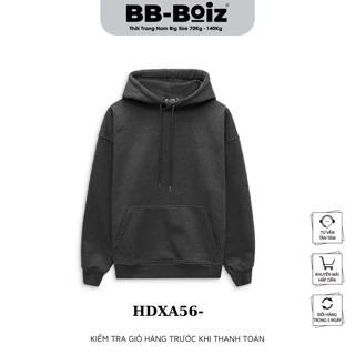 [BigSize] Áo Khoác Hoodie Nam BB-Boiz Big Size Màu Xám Form Bigsize 80-130kg Mã HDXA56-