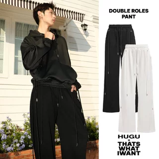 Quần dài form ống suông nỉ unisex HUGUxTHATSWHATIWANT - DOUBLE ROLES PANT - quần ống suông, vải nỉ, unisex