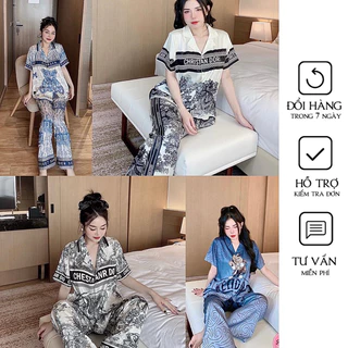 Đồ bộ Pijama chất lụa xước ánh kim cao cấp mã C011