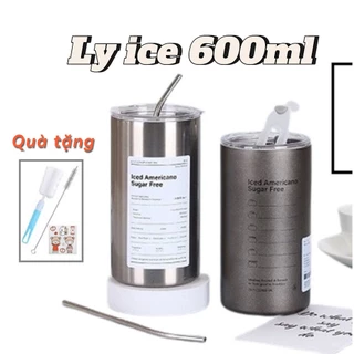 Bình giữ nhiệt văn phòng 600ml bằng thép không gỉ 304 có ống hút kèm theo - ly giữ nhiệt