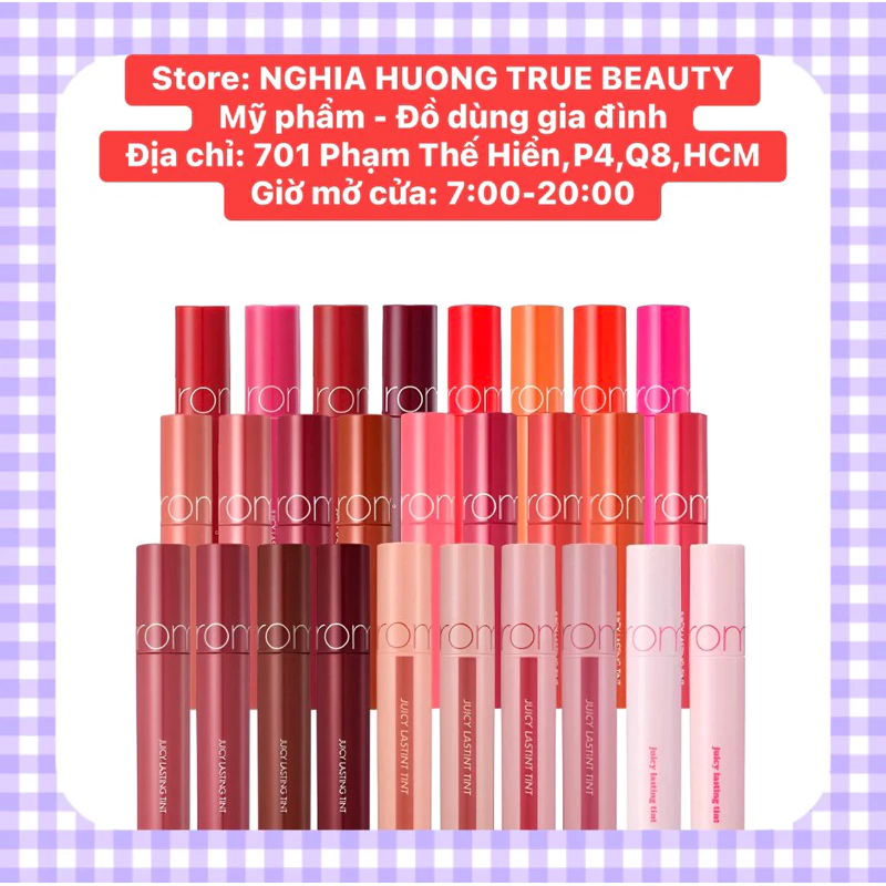 Bill đầy đủ-Son Romand- Son Bóng Tint Romand Juicy Lasting Tint