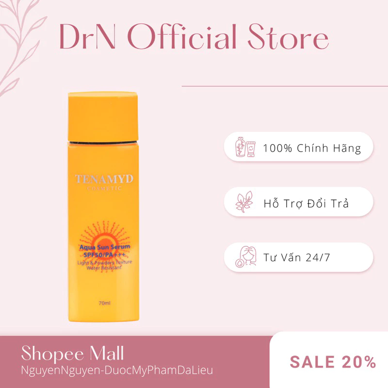 [CT]em chống nắng Tenamyd Aqua Sun Serum SPF 50 bản vỏ mới