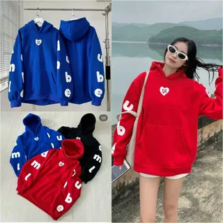 Áo khoác nam nữ Hoodie nỉ trơn Basic in chữ NỔI TRÁI TIM form rộng tay bồng khóa kéo có mũ Ulzzang giá rẻ couple