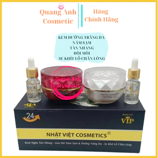 NHẬT VIỆT COSMETICS -Kem ngừa nám, Tàn nhang và Kem dưỡng trắng da Ngọc Trai Đen - Sữa Ong Chúa VIP