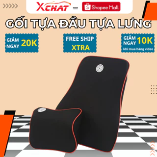 Gối tựa đầu và lưng cao su non ô tô đàn hồi cực tốt XCHAT , chống đau mỏi lưng cho ghế ô tô và văn phòng