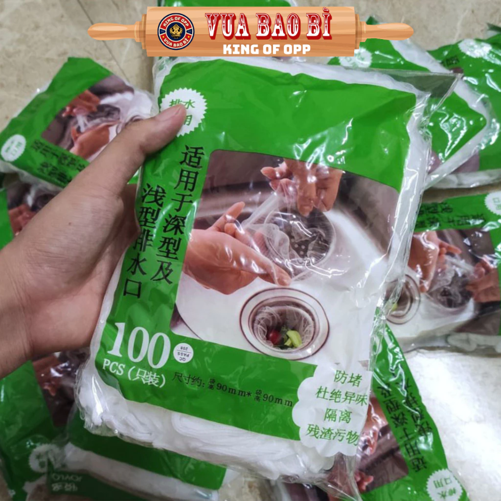 [ GIÁ SỈ ] 100 Túi Lọc Rác Bồn Rửa Chén Bát Chính Hãng Siêu Rẻ, SIêu Tiết Kiệm - VUA BAO BÌ