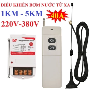 Bộ điều khiển bơm nước từ xa 5KM 220v-380V LW-40A từ 1KM đến 5KM mạch biến áp chịu tải lớn cong tac dieu khien tu xa