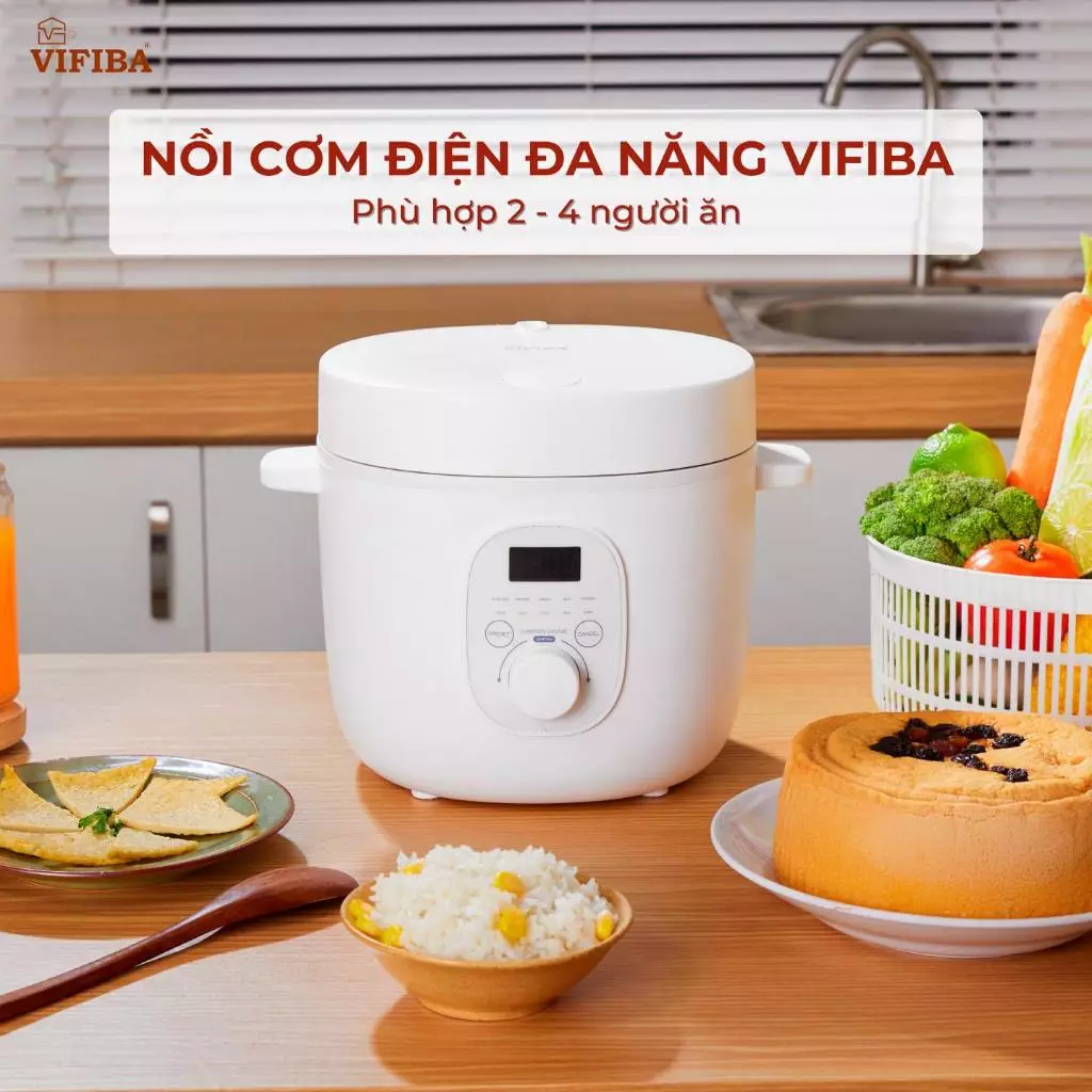 Nồi cơm điện đa năng, nồi cơm điện 10in1, nồi cơm điện giữ nhiệt tốt, nồi cơm điện mini VIFIBA phù hợp 2-3 người ăn