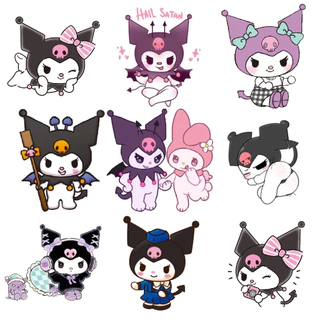 Hình ủi nhiệt Kuromi cute dễ thương size mini 5-7cm - KRM2 [Sticker ủi nhiệt quần áo]