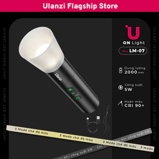 Ulanzi LM07 Đèn pin cầm tay tích hợp Pin 2000mAh hỗ trợ điều chỉnh nhiệt độ K chính hãng