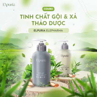 Combo Dầu gội và Dầu xả ELPURIA 300ml nguyên liệu thiên nhiên ngăn ngừa rụng tóc, giúp phục hồi và dưỡng tóc bóng mượt