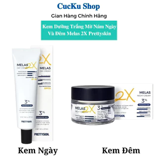 Kem Dưỡng Trắng Mờ Nám Ngày Và Đêm Melas 2X Prettyskin, Dưỡng trắng, giúp mờ thâm nám,tàn nhang, làm đều màu da Cuckusho