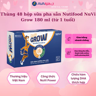 Thùng 48 hộp sữa pha sẵn Nutifood NuVi Grow 180 ml (từ 1 tuổi)