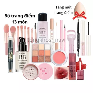 Bộ trang điểm 13 món đầy đủ đồ makeup trang điểm cơ bản bộ makeup cá nhân nguyên set NAVI