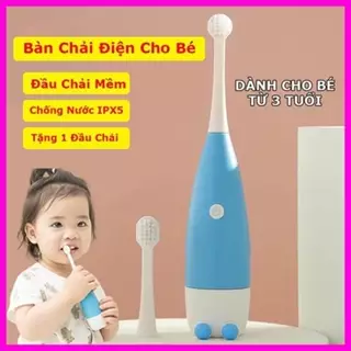 Bàn chải điện cho bé từ 3-12 tuổi, bàn chải đánh răng điện trẻ em lông chải siêu mềm mịn bảo vệ nướu