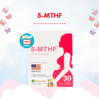 5-MTHF - Bổ Sung Folate, acid folic, Vitamin bầu, Bổ Trứng, Tăng Khả Năng Sinh Sản, Ngăn Dị Tật Thai Nhi, Hộp 30/60 viên