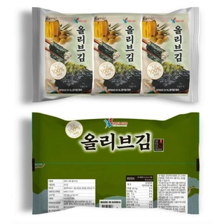 Lốc 3 gói rong biển olive ăn liền Hàn Quốc date 2025