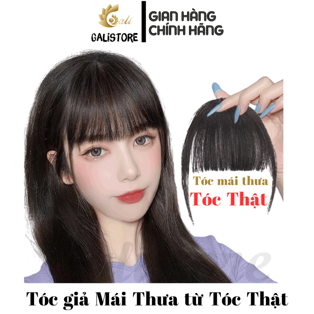 Mái Giả Thưa Tóc Thật 100% Dệt Tay - Tóc Mái Giả Thưa Tóc Thật Hàn Quốc - Galistore