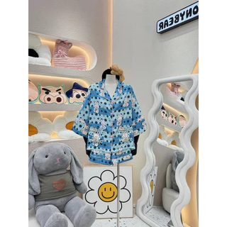 Bộ Pijama Monybear Đùi Gấu Nâu Sọc Ngang Kèm Bịt Mắt - HN2404