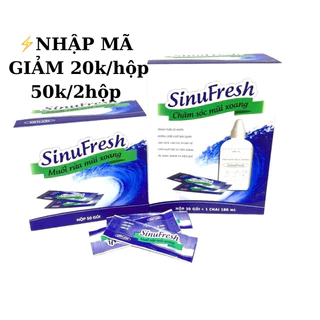 Muối rửa mũi xoang Cát Linh - Sinufresh, hộp 50 gói , bảo vệ và chăm sóc xoang mũi