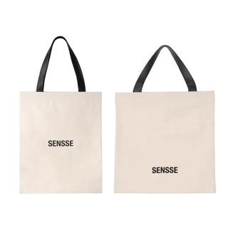 Combo 2 Túi Tote Canvas SENSSE Quai Cầm Tay Bằng Da