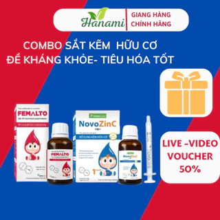 Combo sắt kẽm cho bé Femalto sắt cho bé, NovoZinC kẽm cho bé, giúp tăng đề kháng, ăn ngon cho bé shop Hanami