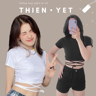 Áo croptop CỘT EO TAY NGẮN sexy thể thao cá tính nữ // Thiên yết