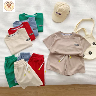 BỘ CỘC tay bé trai bé gái, set bộ bé trai FASHION chất tổ ong cao cấp, mềm thoáng, đường may đẹp - HADU KIDS 9-27kg