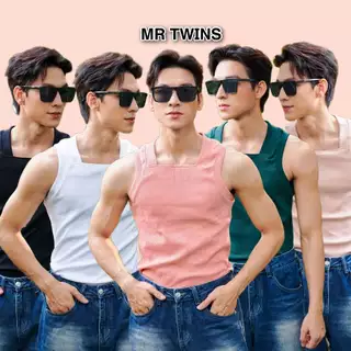 Áo Thun Tanktop Ba Lỗ Cổ Chữ U Form Body Cotton Tăm Gân Thương Hiệu Mr Twins